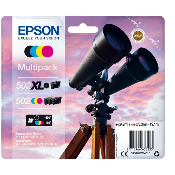 Epson C 13 T 02W94010 502XL/502 Tinte CMYK VE 4