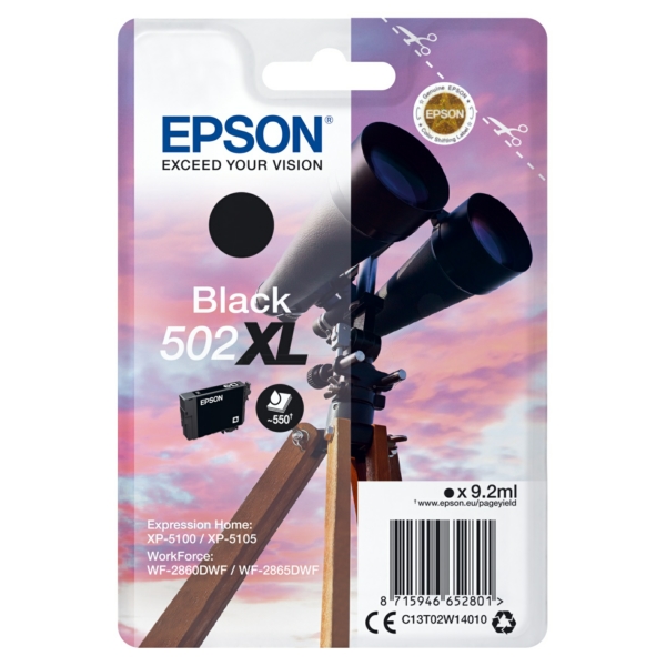 Epson C 13 T 02W14010 502XL Tinte Black