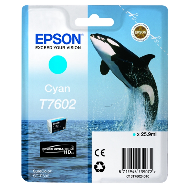 Epson C 13 T 76024010 T7602 Tinte Cyan