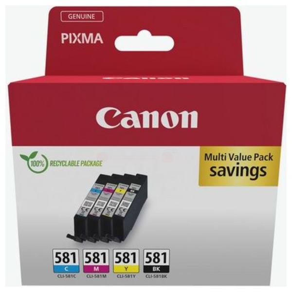 Canon 2103 C 004 CLI-581 Tinte CMYK VE 4