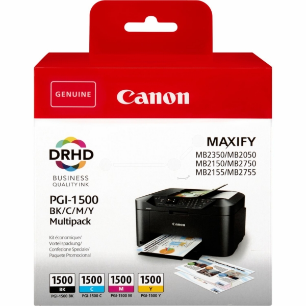 Canon 9218 B 005 PGI-1500 BKCMY Tinte CMYK VE 4