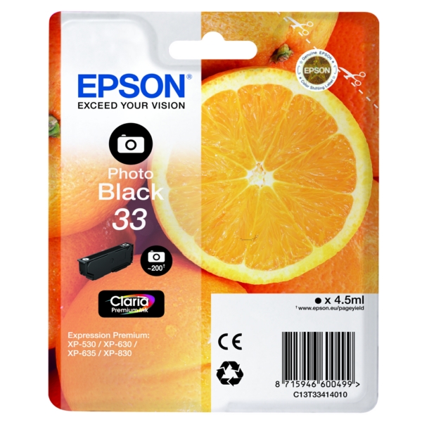 Epson C 13 T 33414012 33 Tinte Photo Black