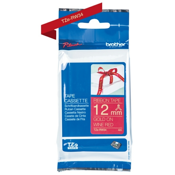 Brother TZE-RW 34 P-Touch Farbband Red + Gold