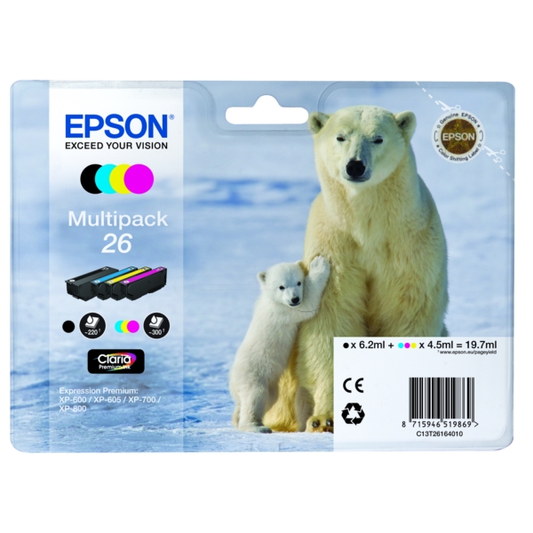Epson C 13 T 26164511 26 Tinte CMYK VE 4