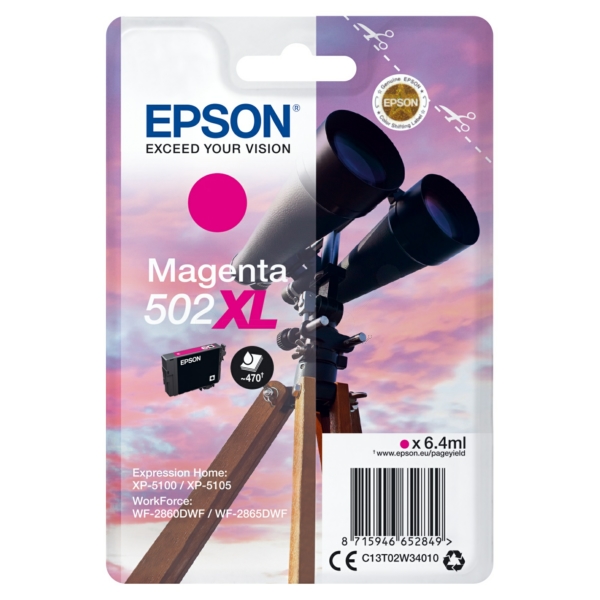 Epson C 13 T 02W34010 502XL Tinte Magenta