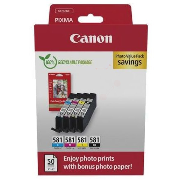 Canon 2106 C 005 CLI-581 Tinte CMYK VE 4