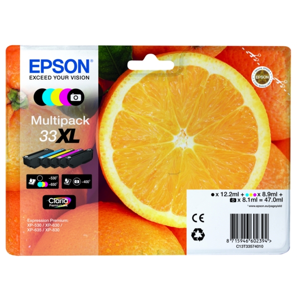 Epson C 13 T 33574011 33XL Tinte CMYK + PBk VE 5
