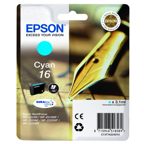 Epson C 13 T 16224012 16 Tinte Cyan