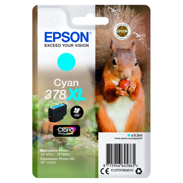 Epson C 13 T 37924010 378XL Tinte Cyan