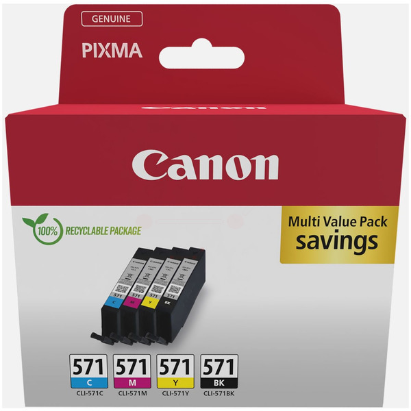 Canon 0386 C 005 CLI-571 Tinte CMYK VE 4