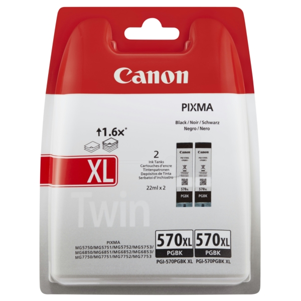 Canon 0318 C 007 PGI-570 PGBKXL Tinte Black VE 2