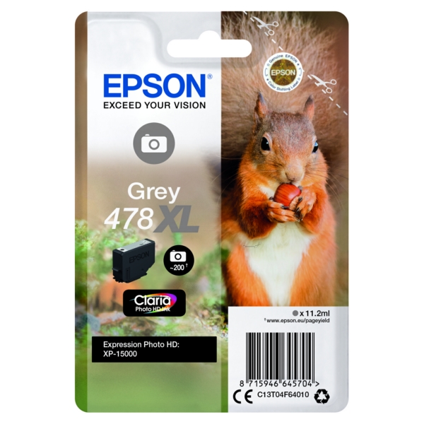 Epson C 13 T 04F64010 478XL Tinte Gray