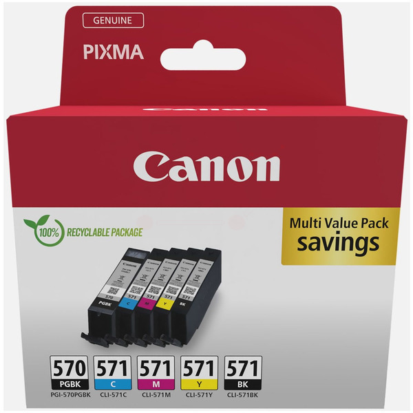 Canon 0372 C 004 PGI-570 CLI-571 Tinte CMYK VE 5