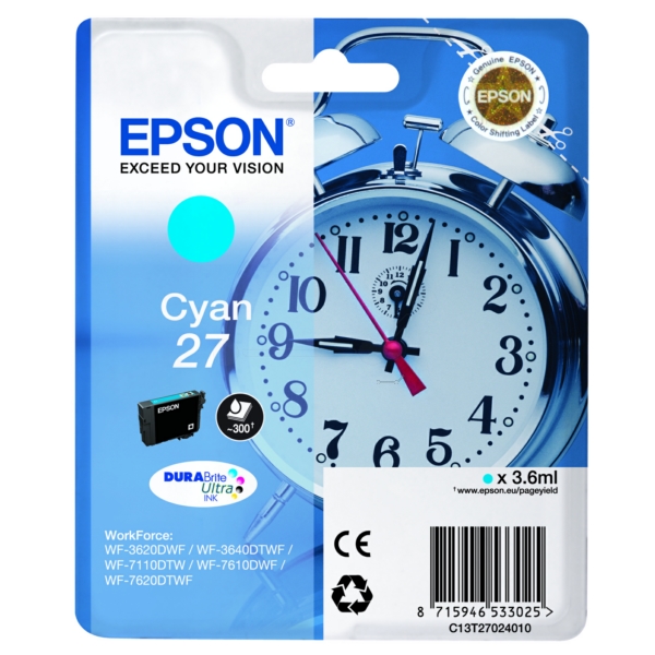 Epson C 13 T 27024012 27 Tinte Cyan