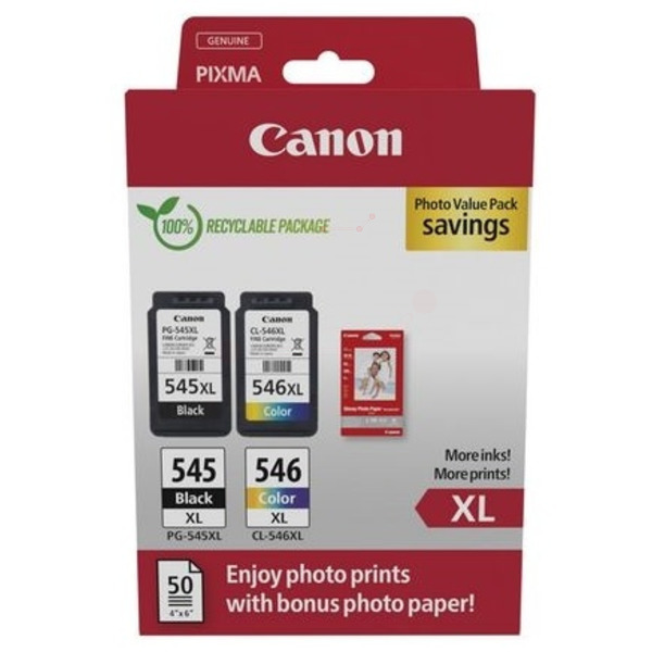 Canon 8286 B 006 PG-545XL+CL-546XL Tinte Black + Color VE 2