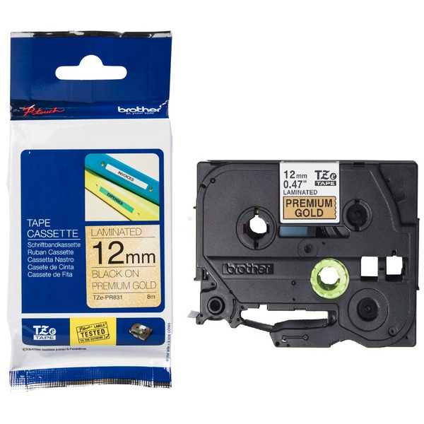 Brother TZE-PR 831 P-Touch Farbband Black + Gold