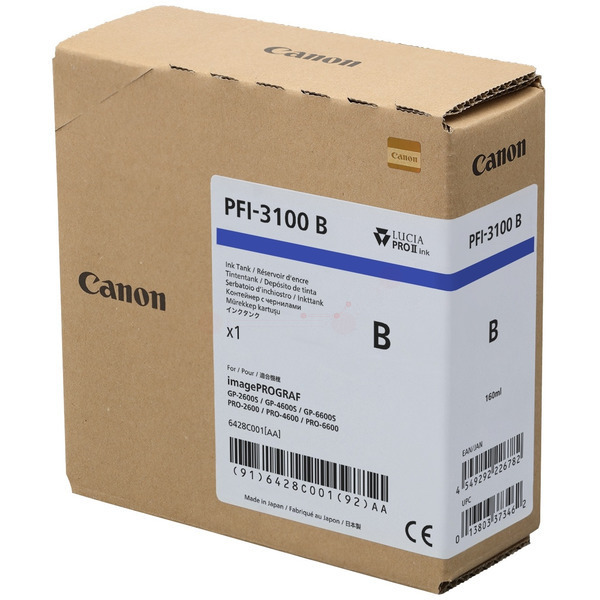 Canon 6428 C 001 PFI-3100 B Tinte Blue