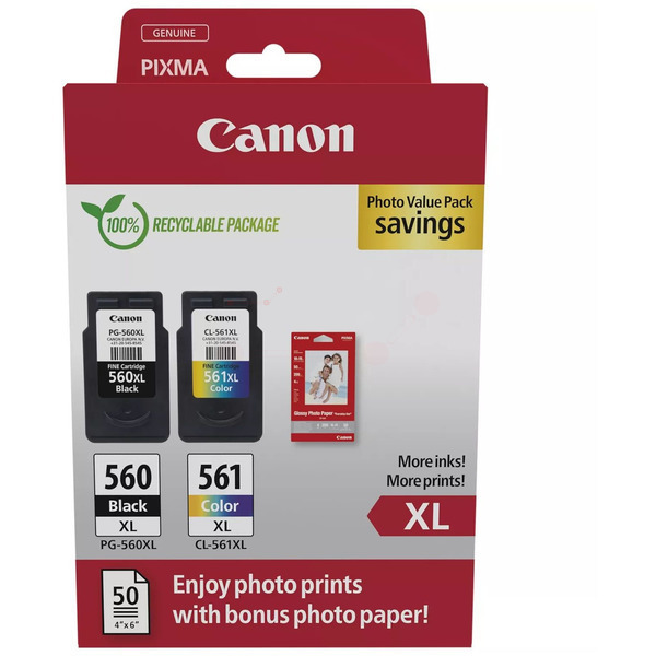 Canon 3712 C 008 PG-560XL+CL-561XL Tinte Black + Color VE 2