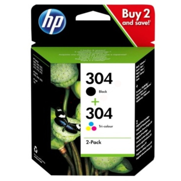 HP 3JB05AE 304 Tinte Black + Color VE 2