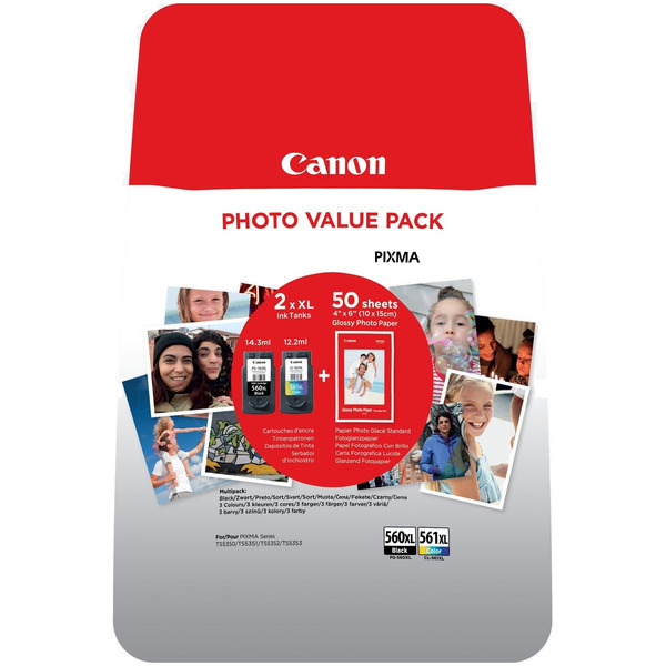 Canon 3712 C 004 PG-560XL+CL-561XL Tinte Black + Color VE 2
