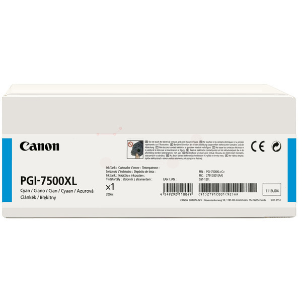 Canon 2791 C 001 PGI-7500 C Tinte Cyan