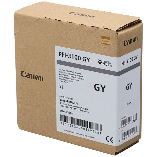 Canon 6426 C 001 PFI-3100 GY Tinte Gray