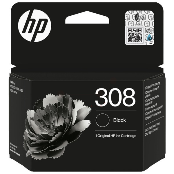 HP 7FP21UE 308 Tinte Black
