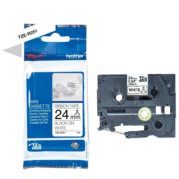 Brother TZE-R 251 P-Touch Farbband Black + White