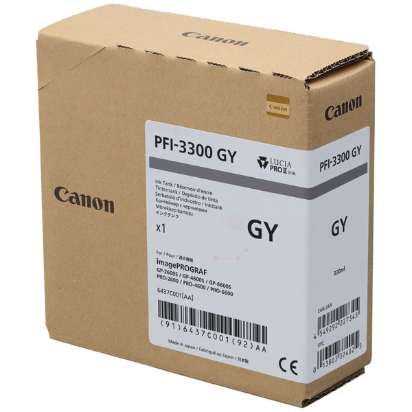 Canon 6437 C 001 PFI-3300 GY Tinte Gray