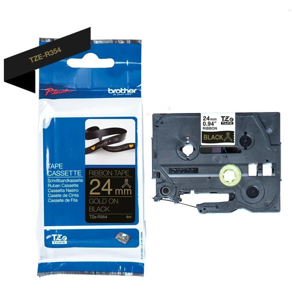 Brother TZE-R 354 P-Touch Farbband Black + Gold