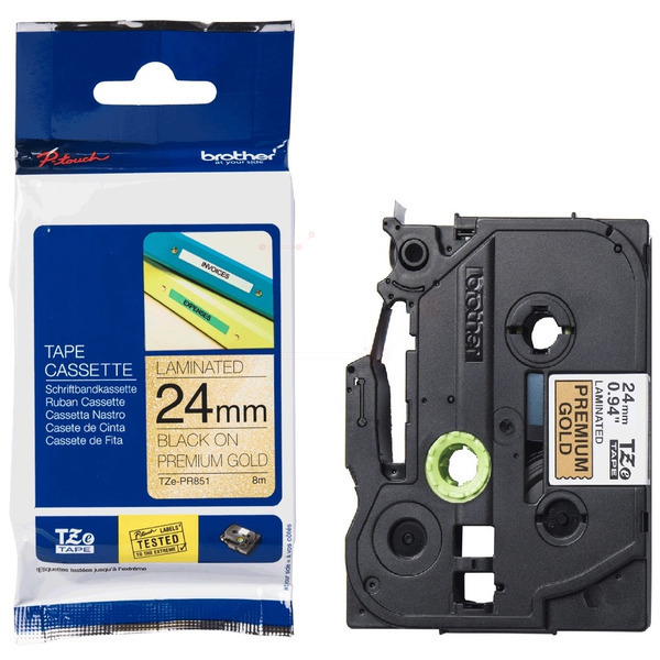 Brother TZE-PR 851 P-Touch Farbband Black + Gold
