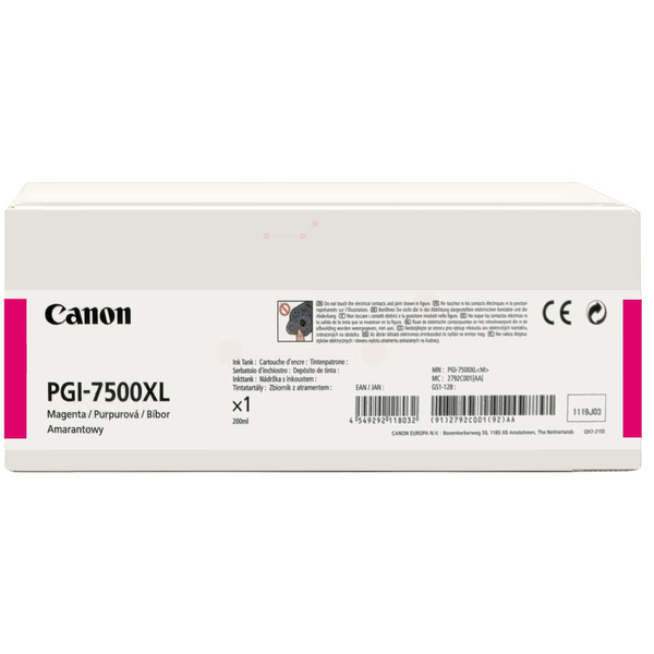Canon 2792 C 001 PGI-7500 M Tinte Magenta