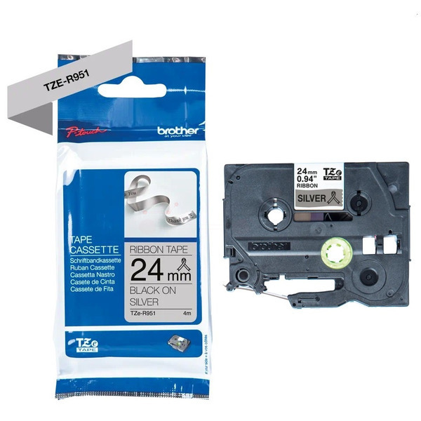 Brother TZE-R 951 P-Touch Farbband Black + Silver