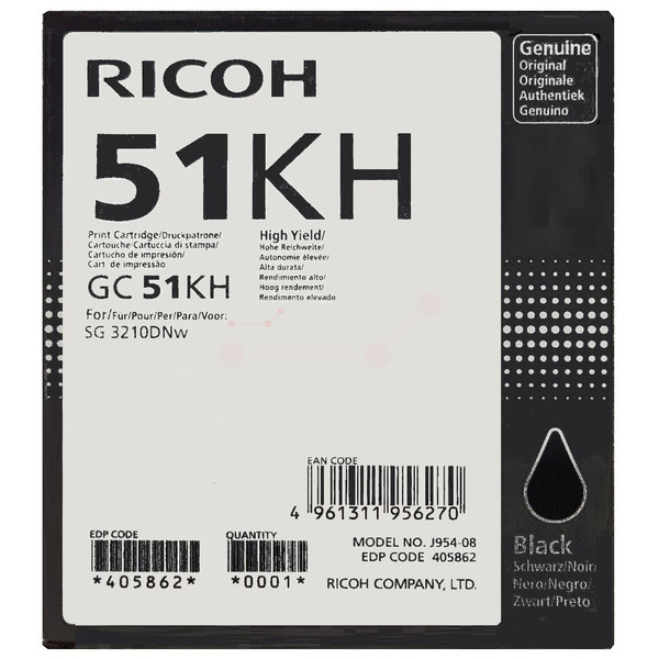 Ricoh 405862 GC-51 KH Tinte Black