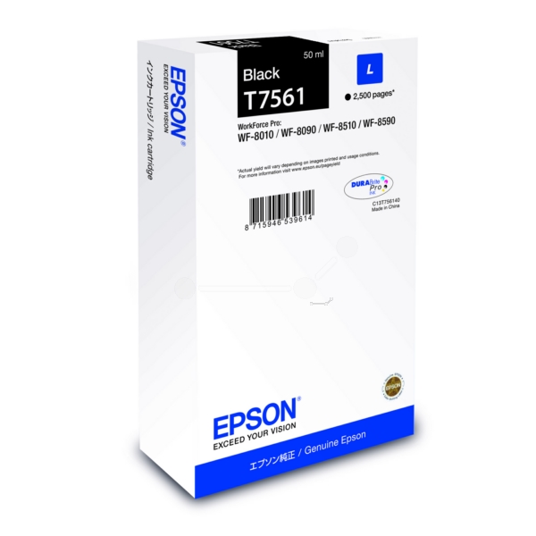Epson C 13 T 75614N T7561 Tinte Black