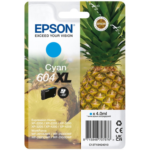 Epson C 13 T 10H24010 604XL Tinte Cyan