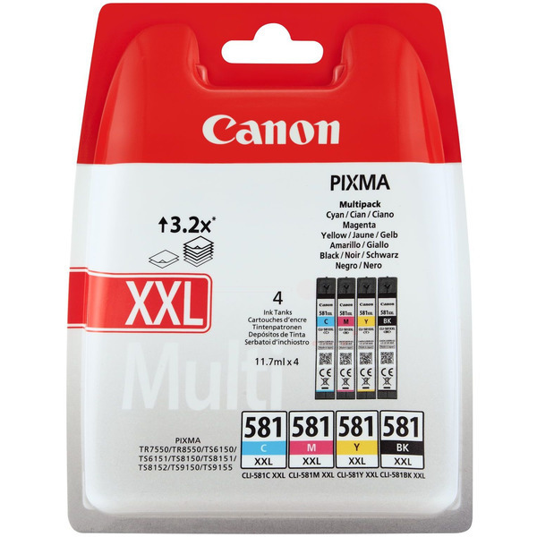 Canon 1998 C 007 CLI-581 XXL Tinte CMYK VE 4