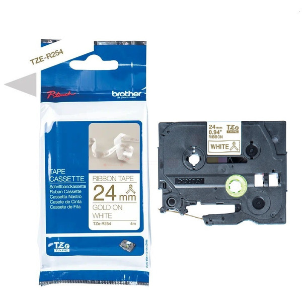 Brother TZE-R 254 P-Touch Farbband White + Gold