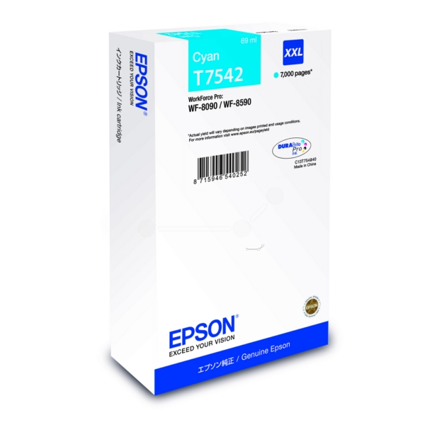 Epson C 13 T 75424N T7542 Tinte Cyan