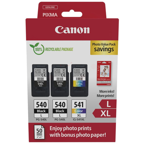 Canon 5224 B 015 PG-540L+CL-541XL Tinte Black + Color VE 3