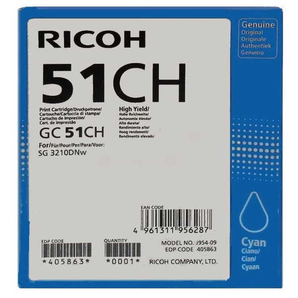 Ricoh 405863 GC-51 CH Tinte Cyan