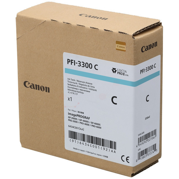 Canon 6434 C 001 PFI-3300 C Tinte Cyan