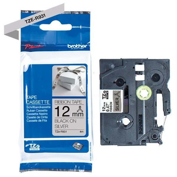 Brother TZE-R 931 P-Touch Farbband Black + Silver