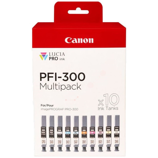 Canon 4192 C 008 PFI-300 Tinte CMY + PBk + PC + PM + MBk + Gy + R + Opt VE 10