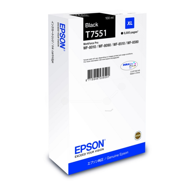 Epson C 13 T 75514N T7551 Tinte Black