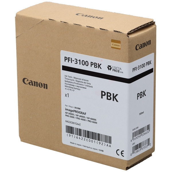 Canon 6422 C 001 PFI-3100 PBK Tinte Photo Black