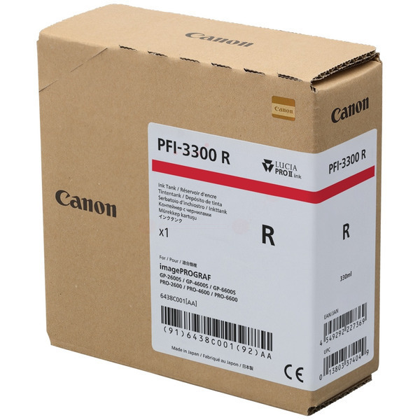 Canon 6438 C 001 PFI-3300 R Tinte Red