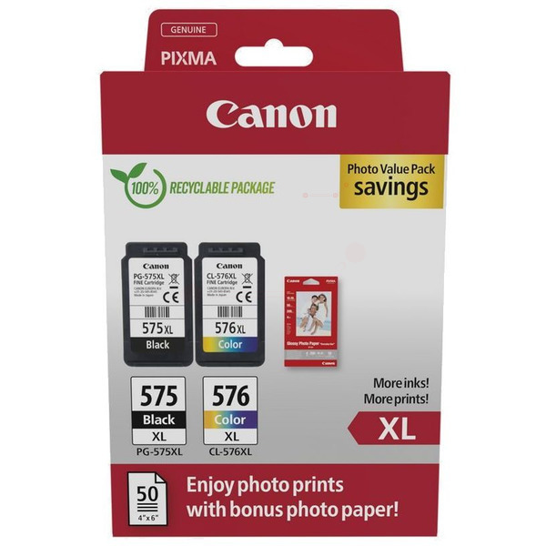 Canon 5437 C 006 PG-575XL+CL-576XL Tinte Black + Color VE 2