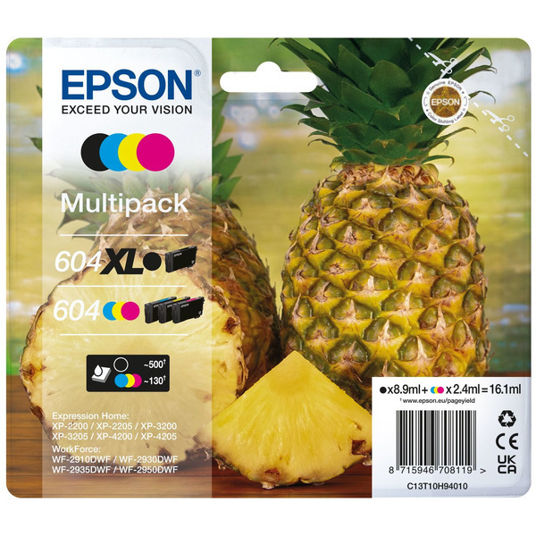 Epson C 13 T 10H94010 604XL/604 Tinte CMYK VE 4