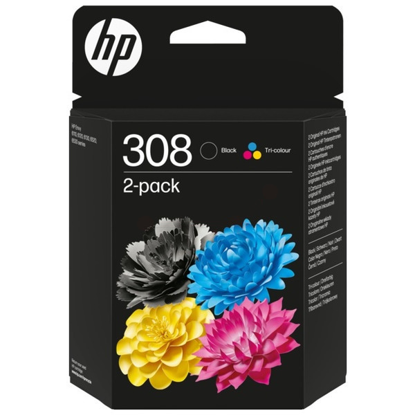 HP 6L6S6UE 308 Tinte Black + Color VE 2